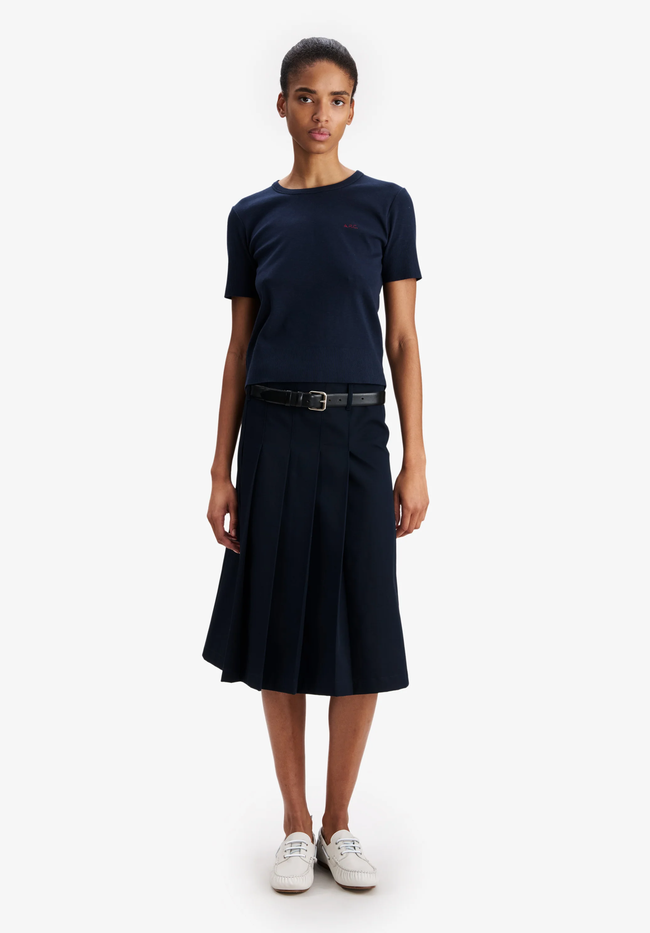 T-shirt ajusté bleu marine à micro logo A.P.C. - Dark navy