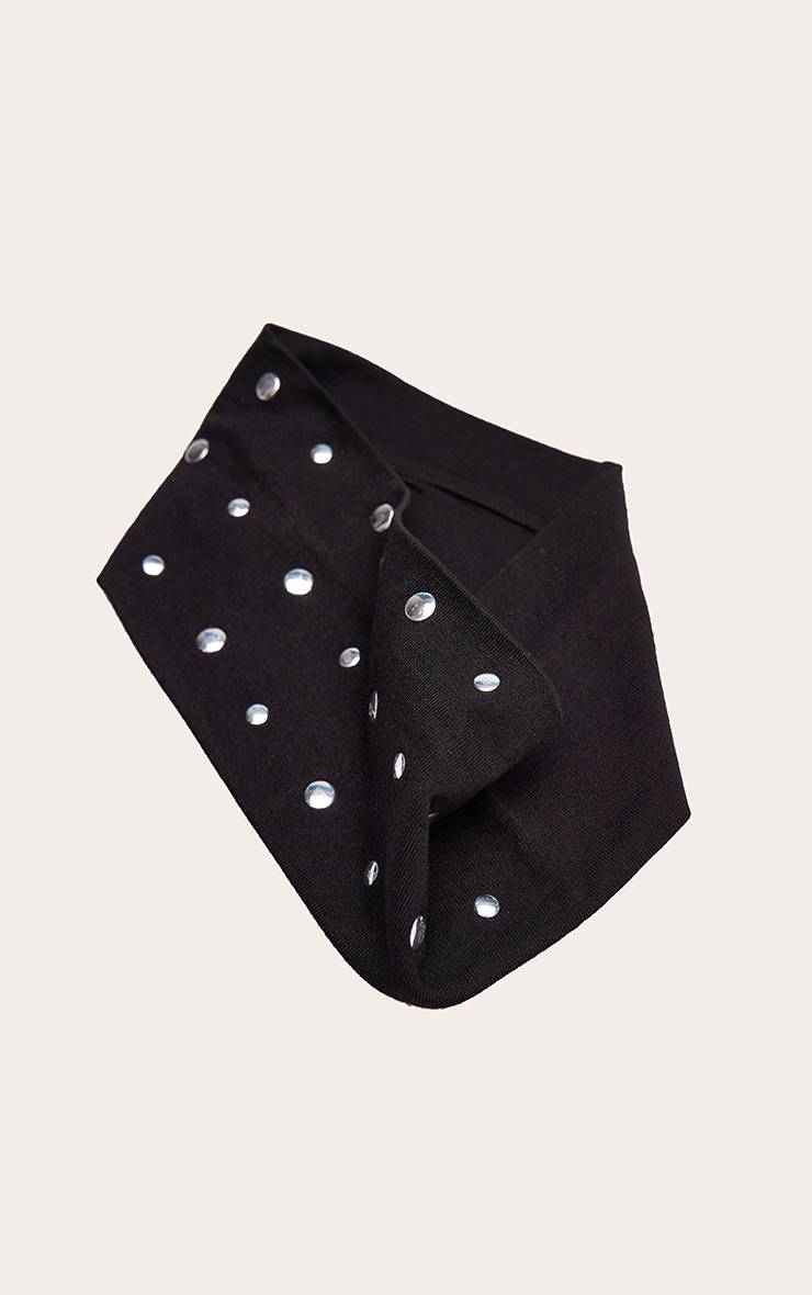 Noir Bandeau En Jersey Clouté