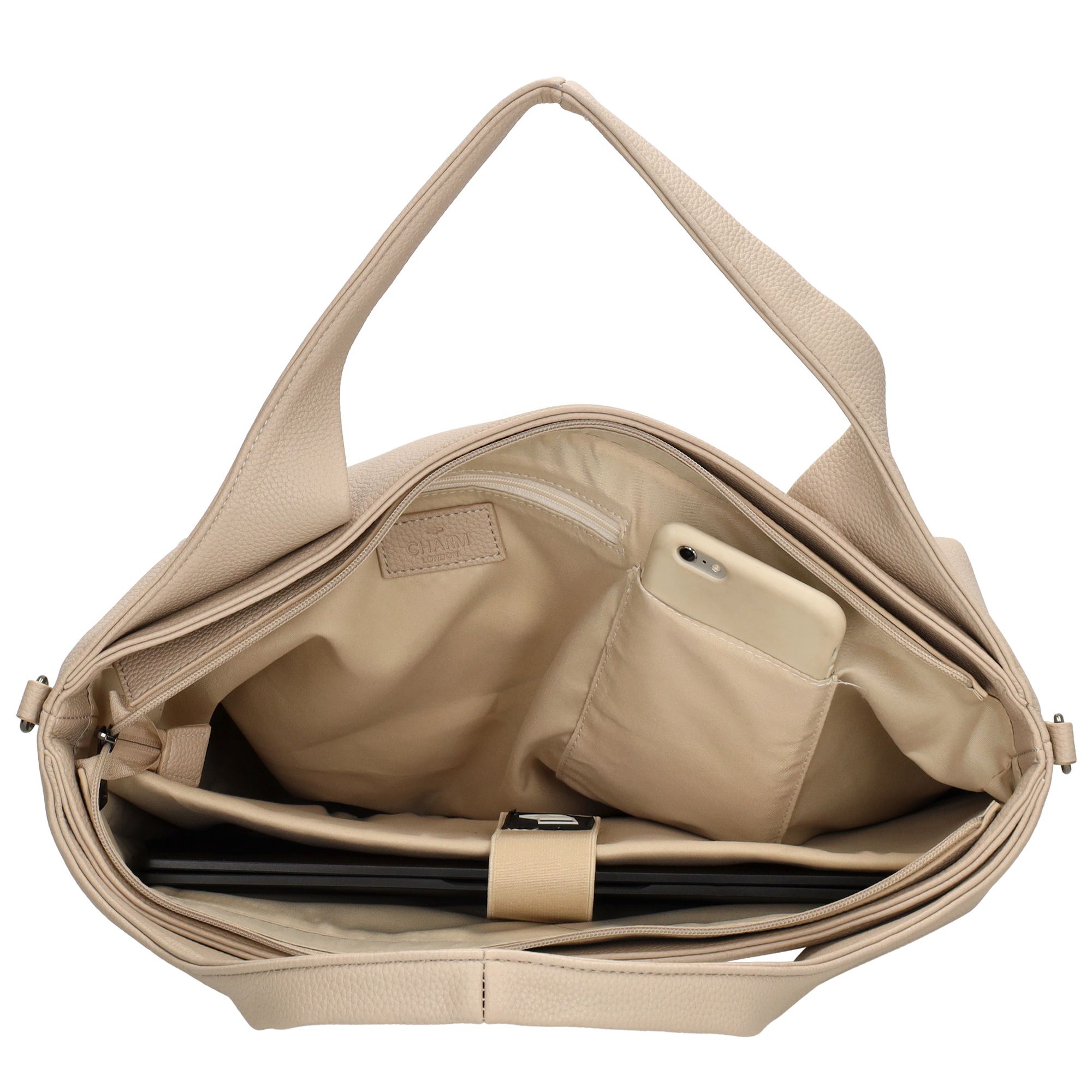 Charm London Mulberry Street Laptoptas 15,6 inch Beige