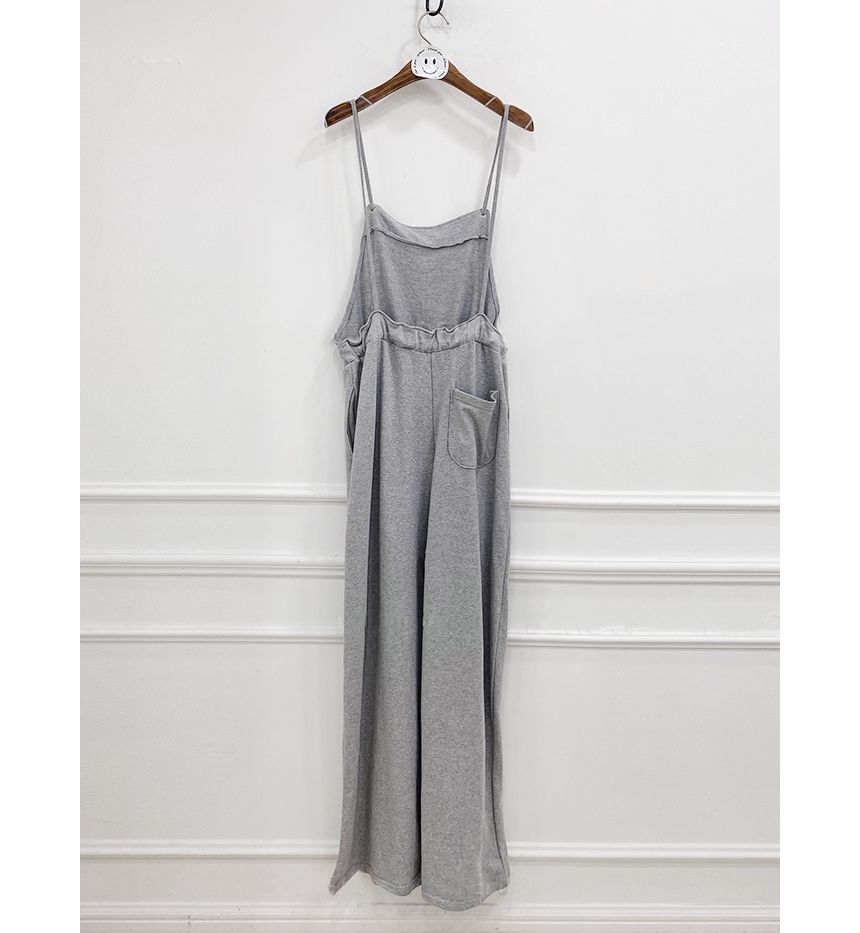 Lewwe - Spaghettibandjes Effen Jumpsuit