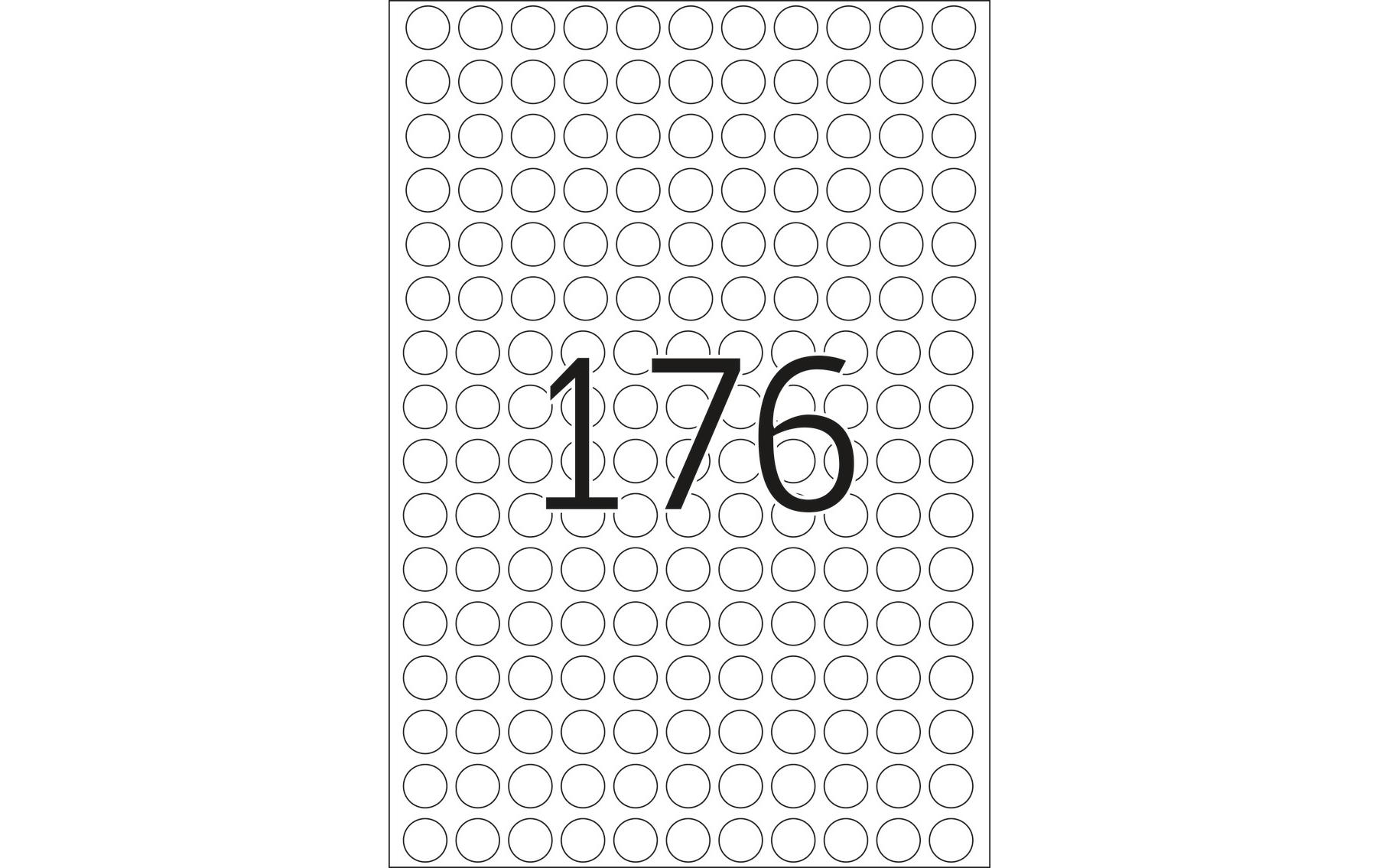 Vielzweck-Etiketten 2210 Ø 8 mm, Weiss, 32 BlattSelbstklebende Markierungspunkte für Pinnwand, Flipchart und vieles mehr