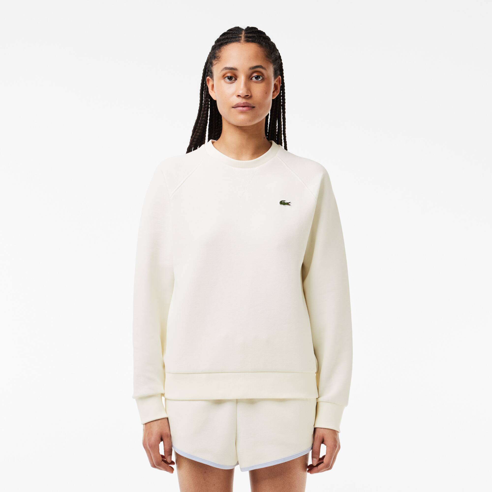 Double Face Piqué Sweatshirt Sweatshirts - Weiss - Lacoste - Damen