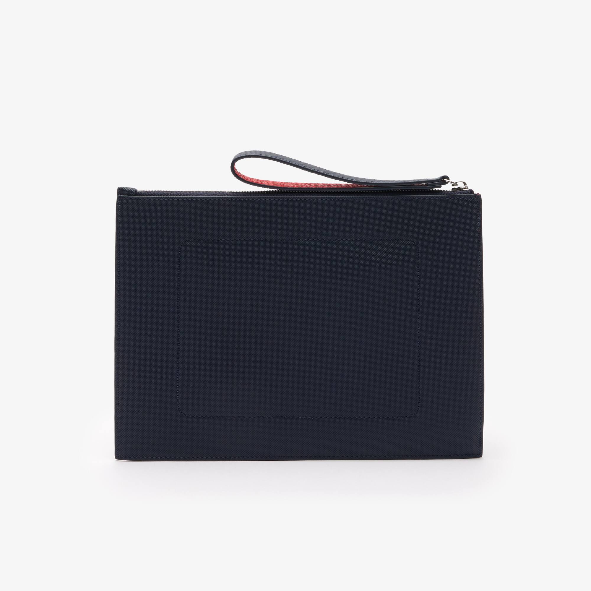 Pochette zippée unisexe Anna en toile enduite piquée Portefeuilles & Petite Maroquinerie - Bleu - Lacoste - Unisex