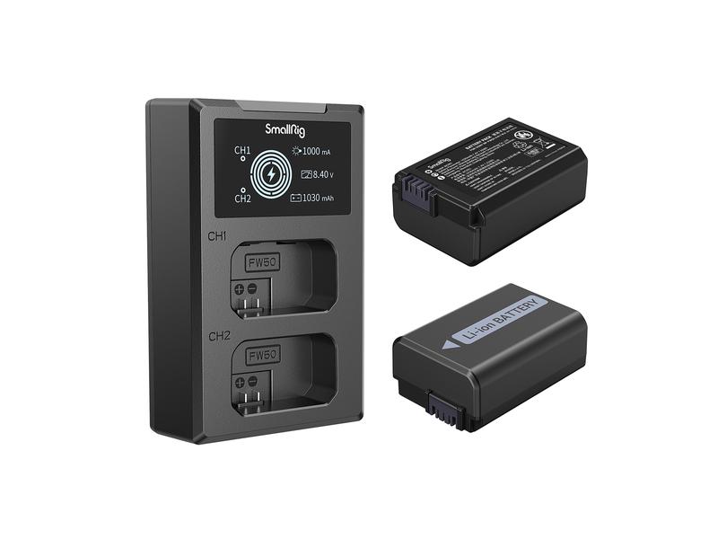 Smallrig Digitalkamera-Akku NP-FW50 Akku und Charger Kit Akku und Charger Kit NP-FW50 für Sony Kameras