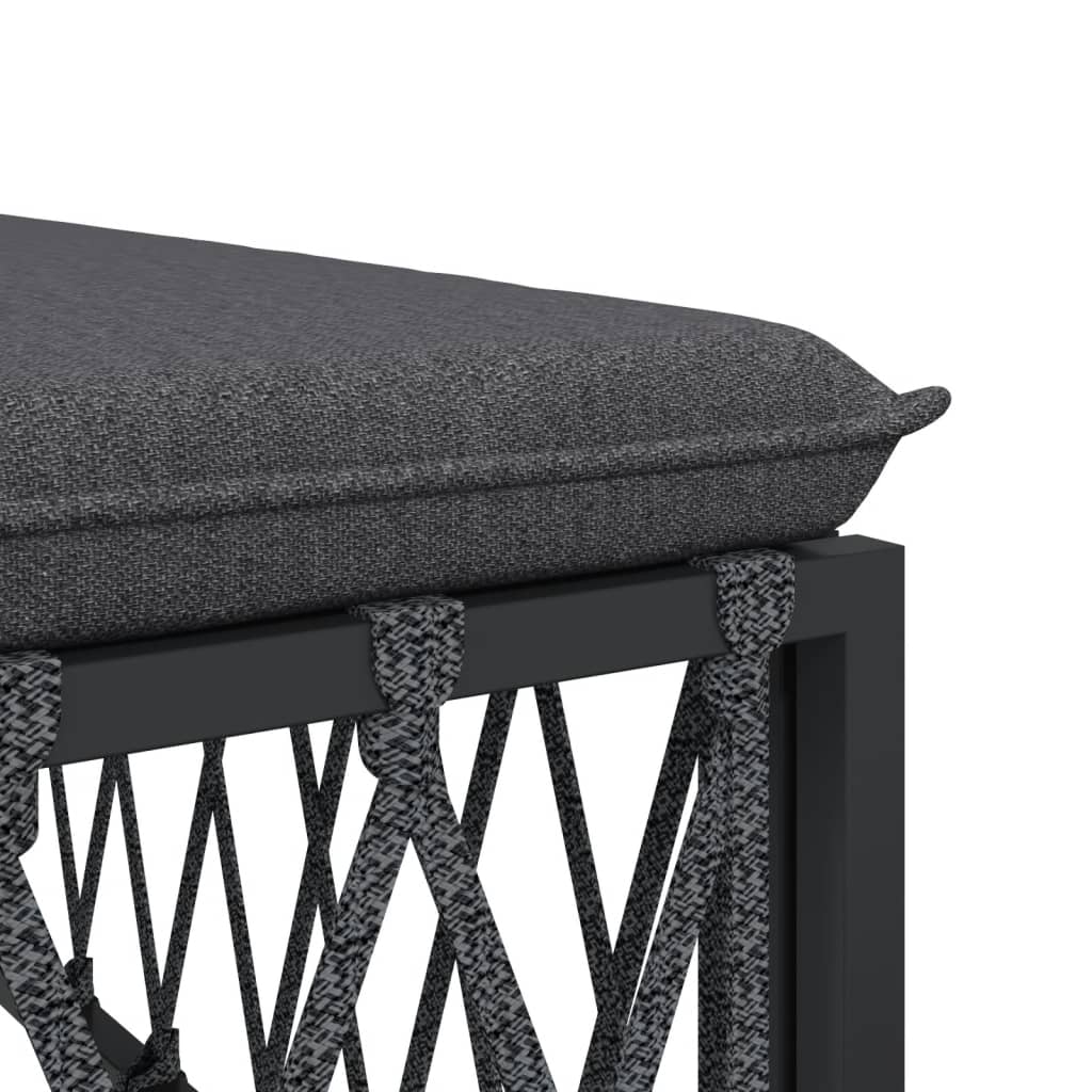 Salon de jardin meuble d'extérieur ensemble de mobilier avec coussins 6 pièces anthracite acier