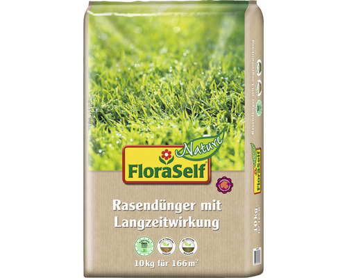 FloraSelf Nature gazonmeststof met langdurige werking, organische meststof 10 kg 166 m²