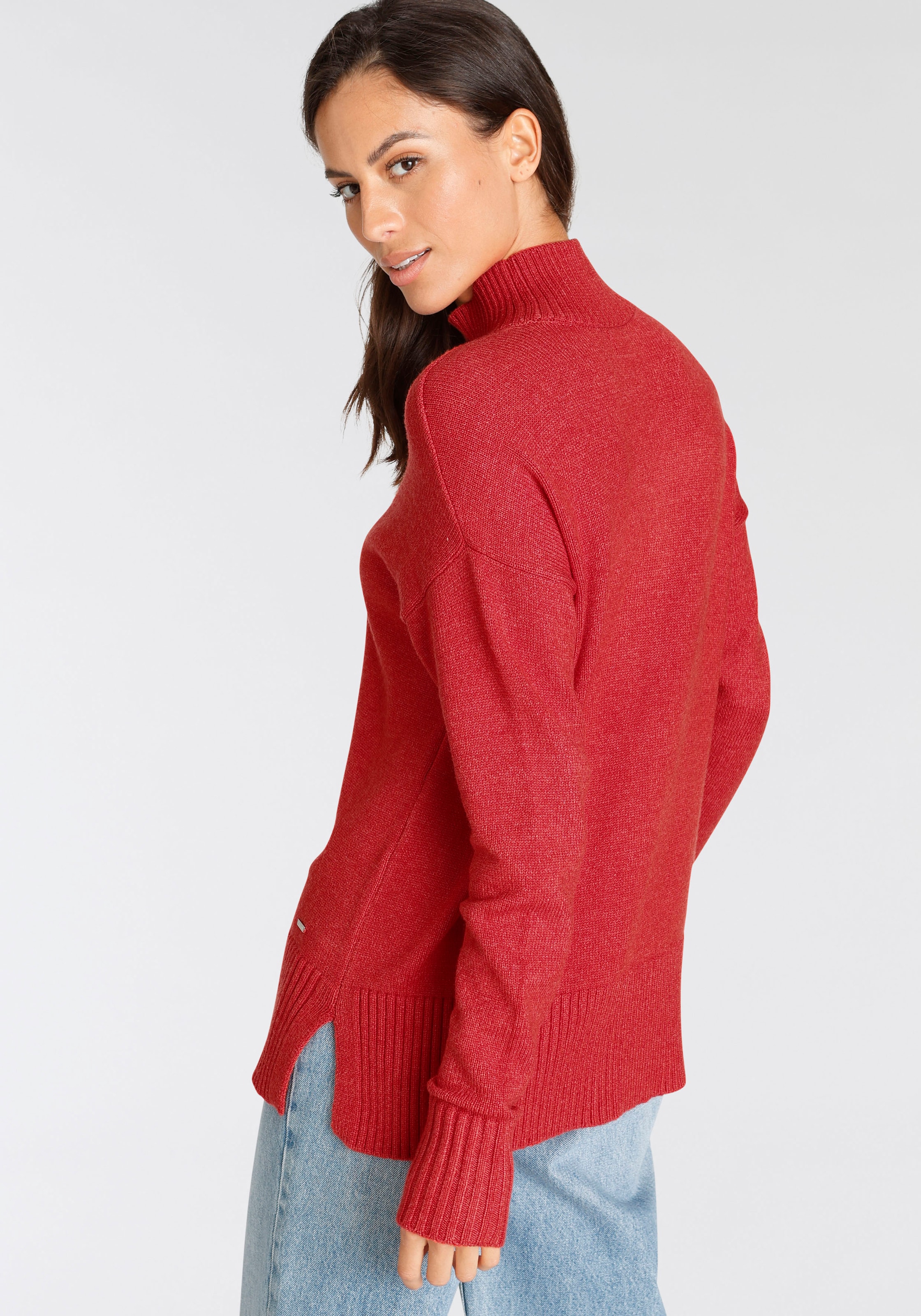 Laura Scott Stehkragenpullover , mit Zierbiese in lässiger Passform