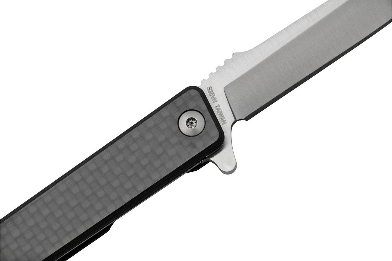 Ocaso Solstice 9HFS, S35VN Harpoon Satin Carbon, zakmes