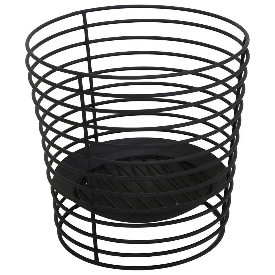 Mega Collections Vuurkorf - zwart - ijzer - D38 x H40 cm - rond