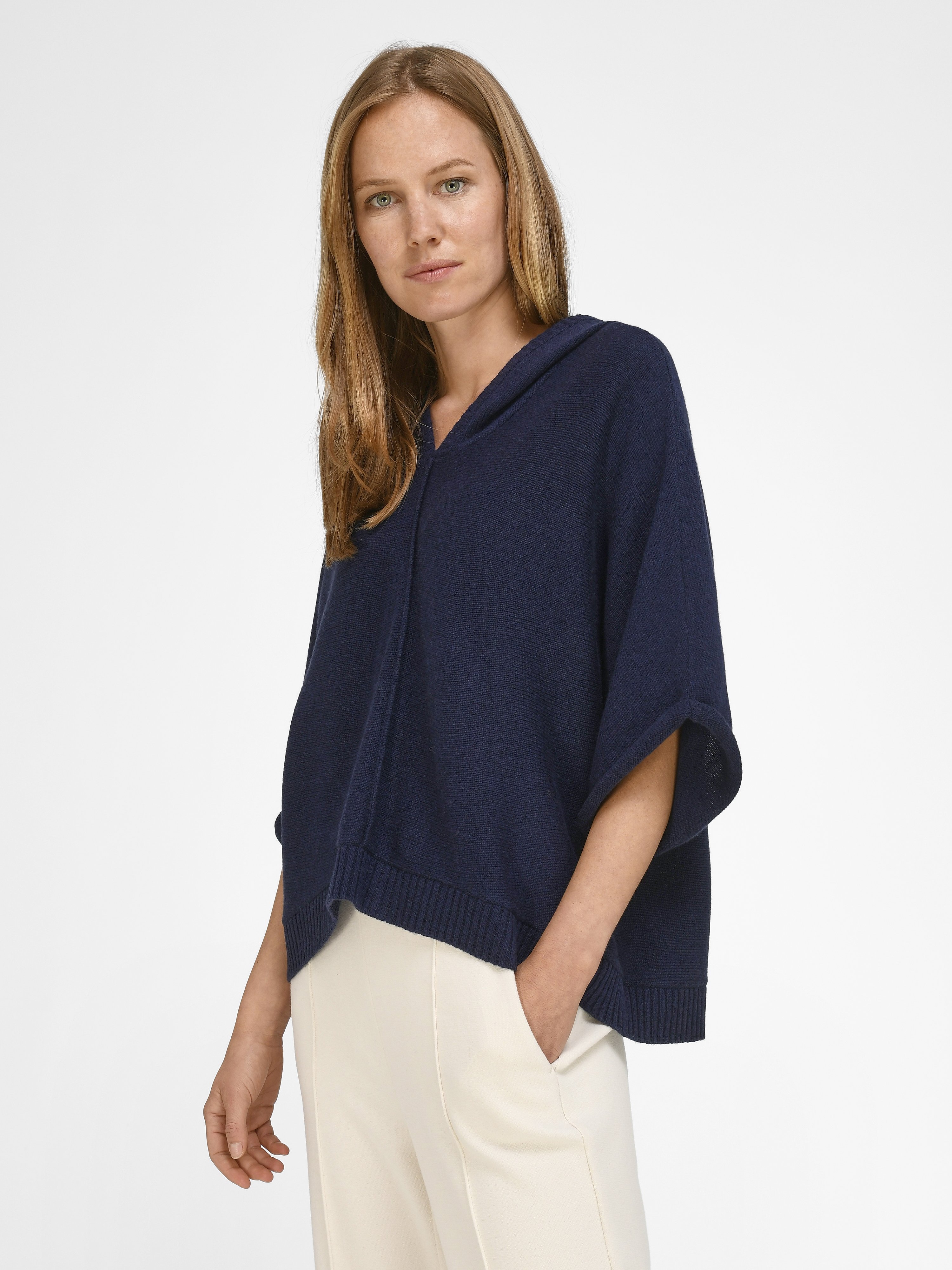 Hoodie-Pullover aus Schurwolle und Kaschmir