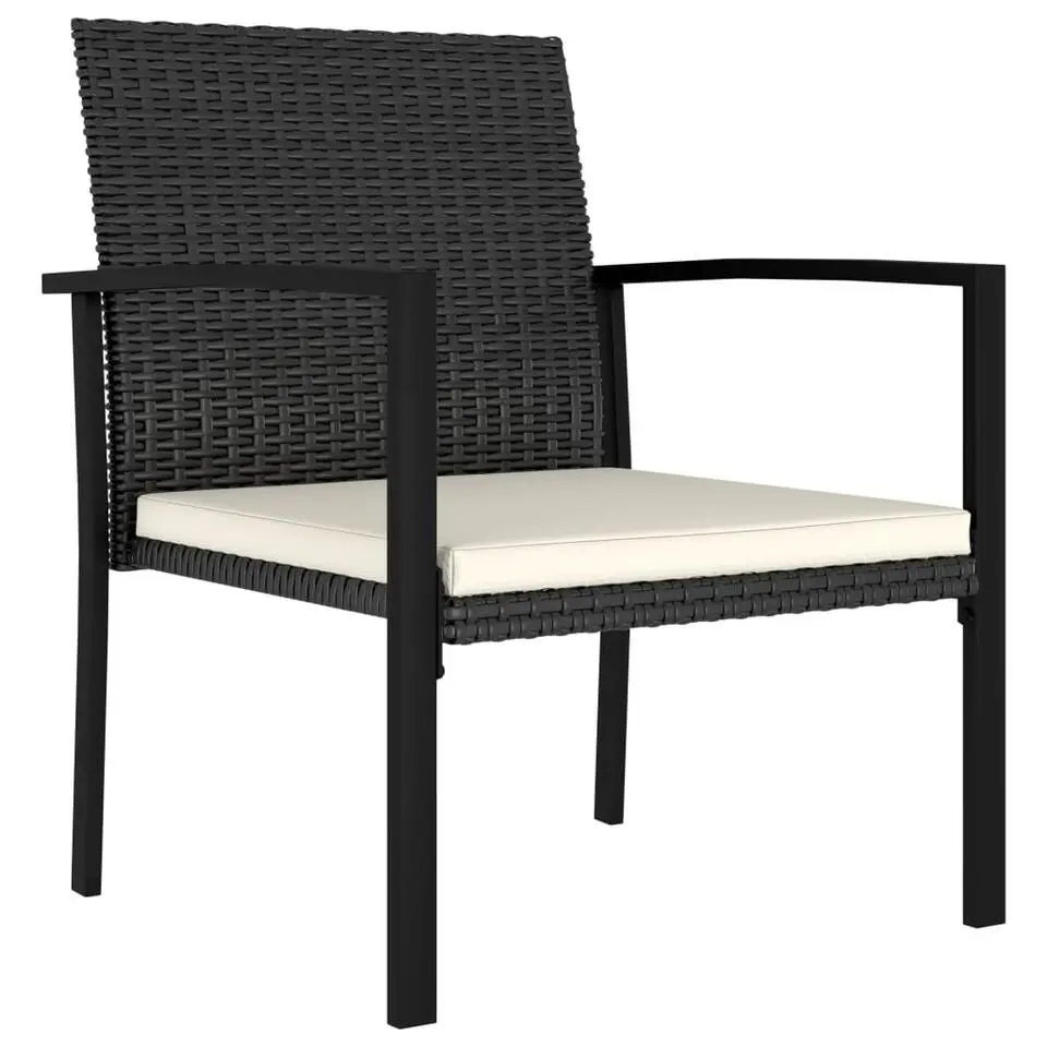 vidaXL - Buitenstoel - Zwart - Poly rattan - 2 stuks