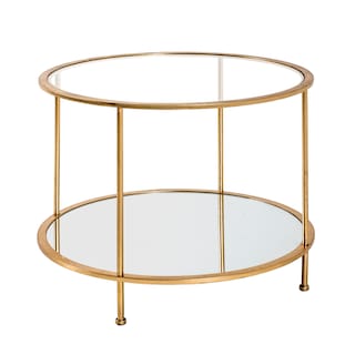 Beistelltisch rund 60 x 60 cm Glas/goldfarbig