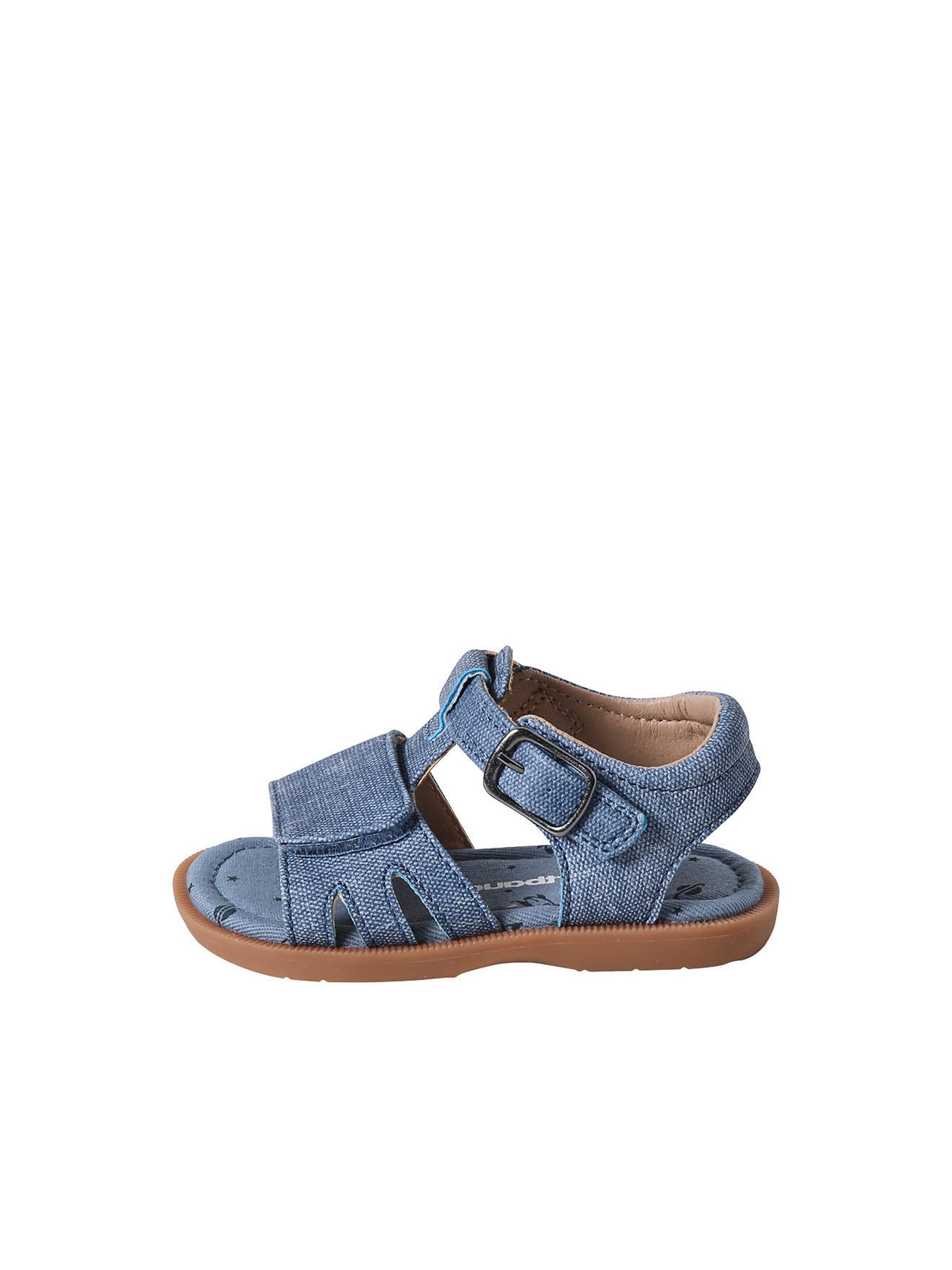 Vertbaudet Baby Klett-Sandalen, Denim-Optik jeansblau