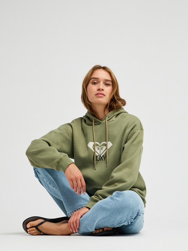 Surf Stoked Brushed Art Sweat à capuche Vert Femme