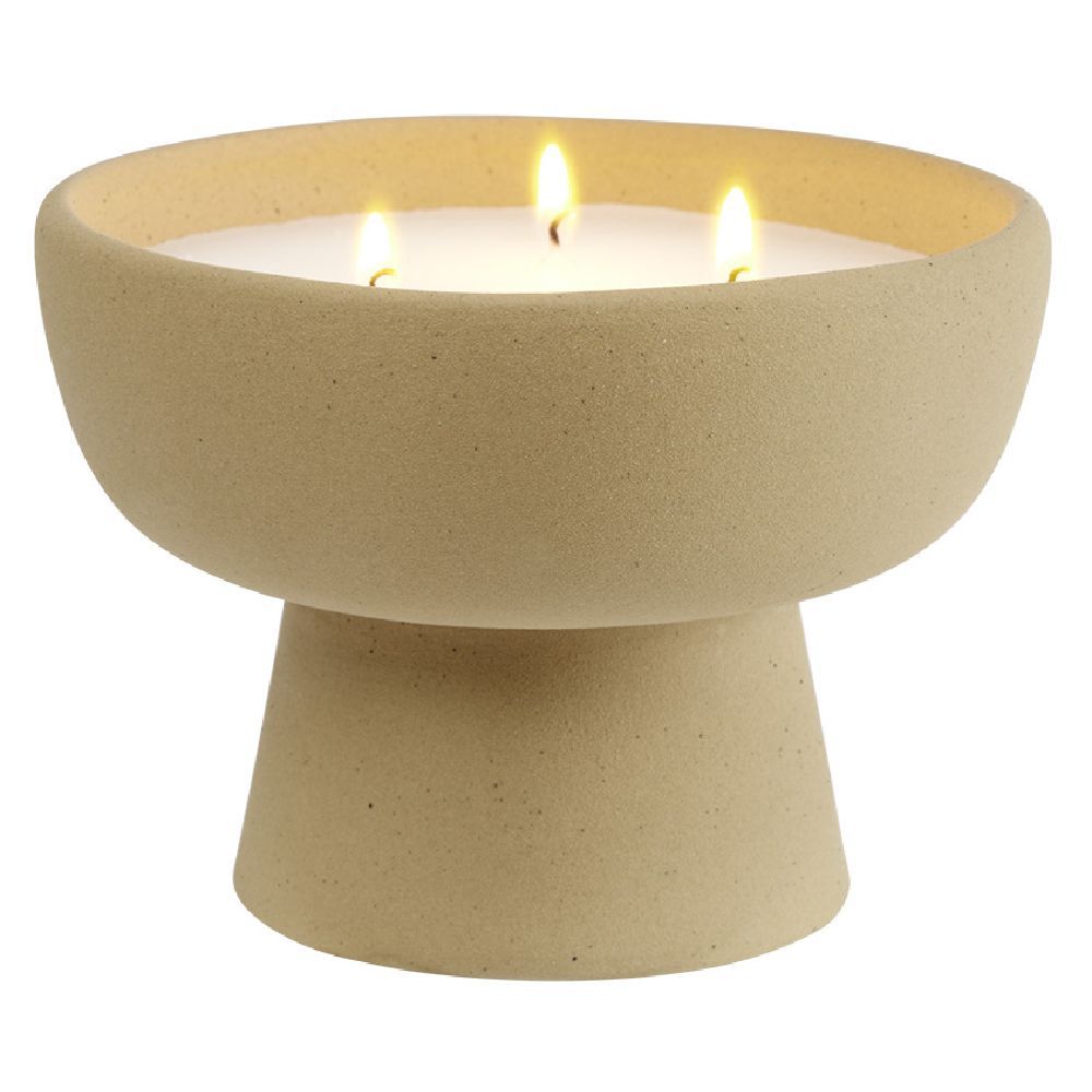 Bougie céramique beige Ø14,3xH10cm
