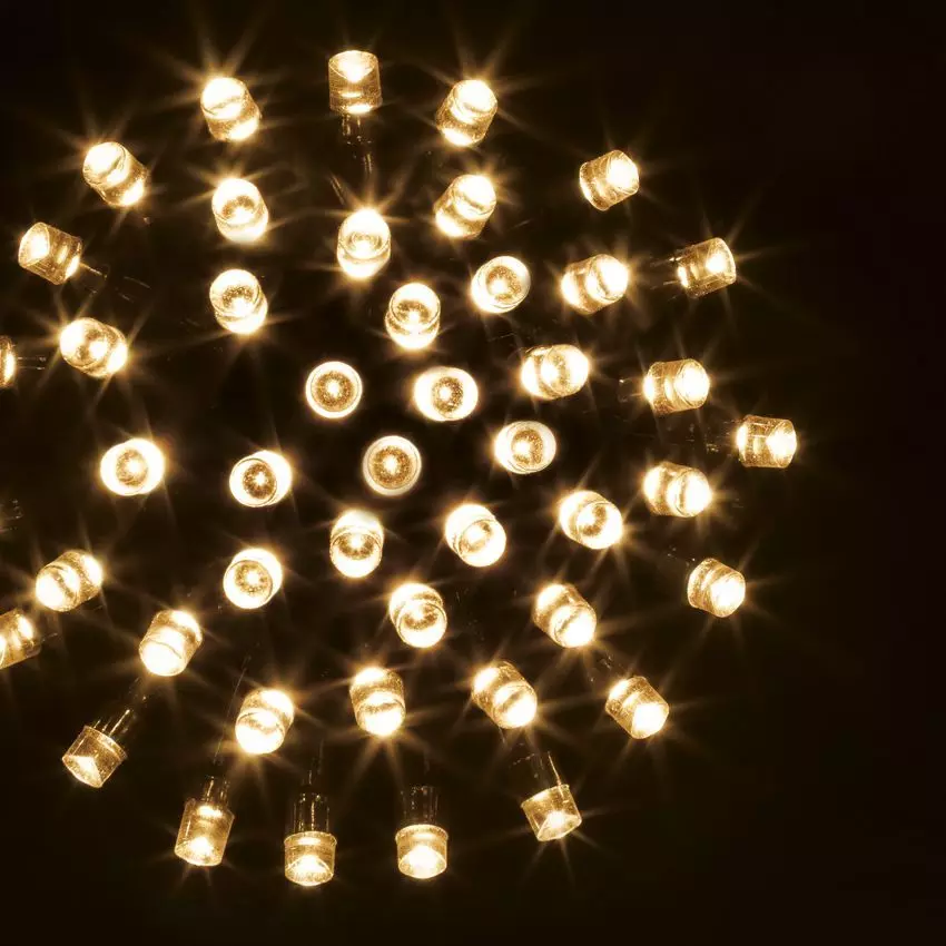 Guirlande lumineuse 10 m 100 LED câble vert Timer Blanc chaud