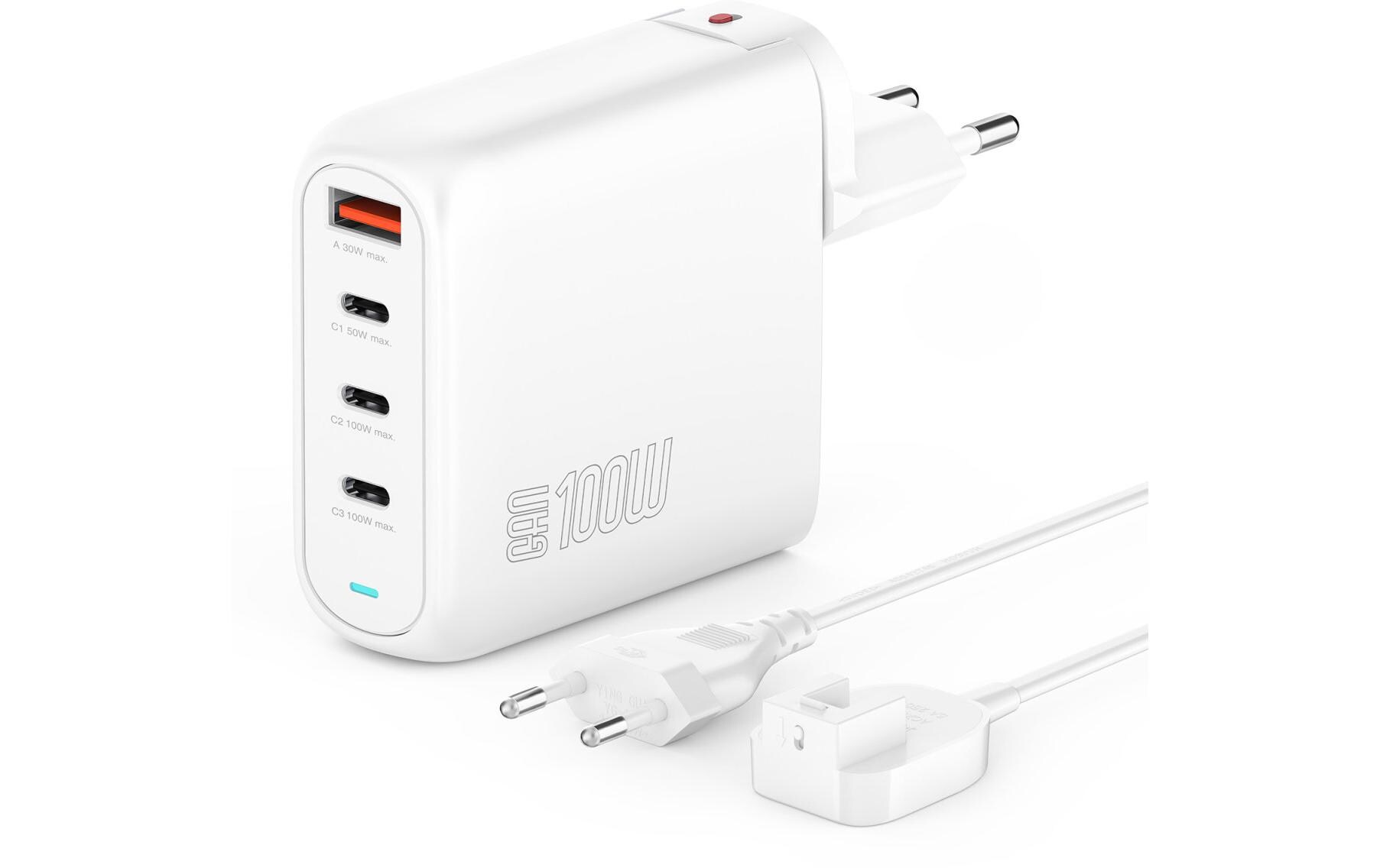 USB-Wandladegerät Flex Pro 100 WKraftvolles Ladegerät mit vier Schnellladeanschlüssen