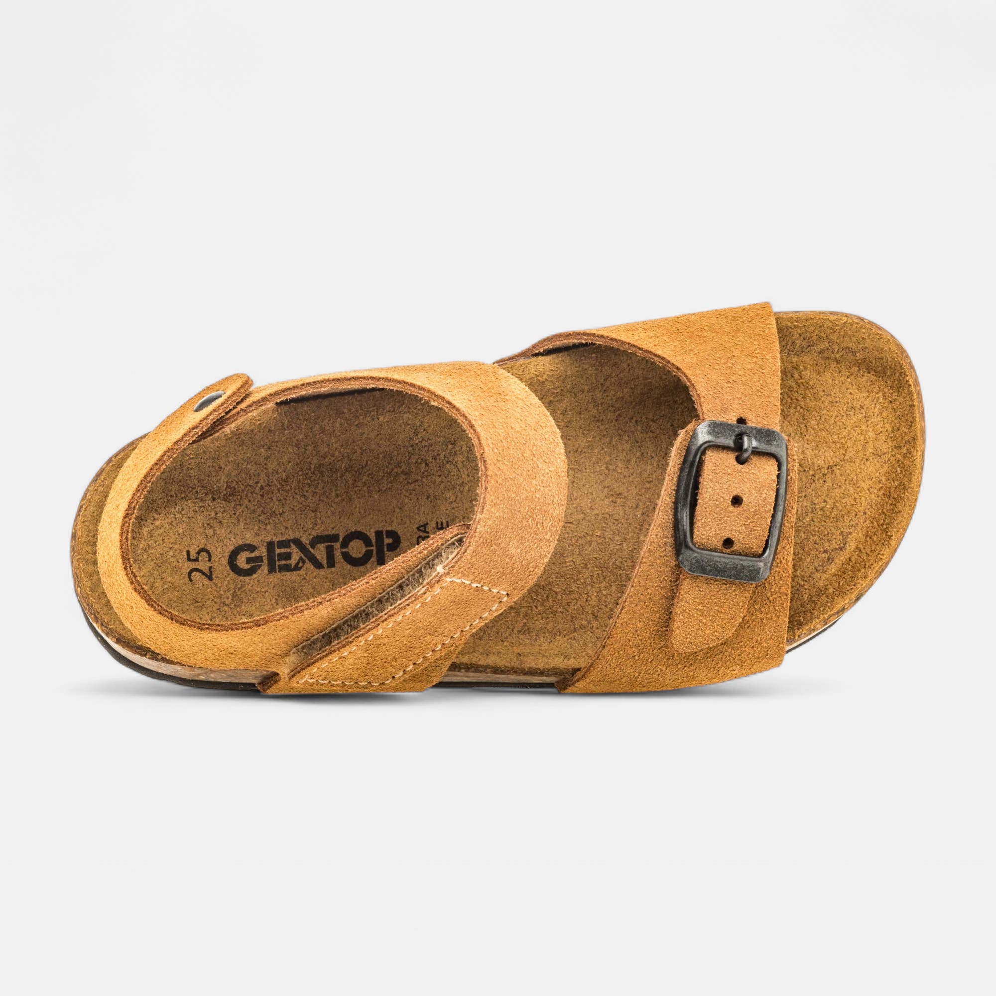 Mules semelle liège Garçon en cuir cognac