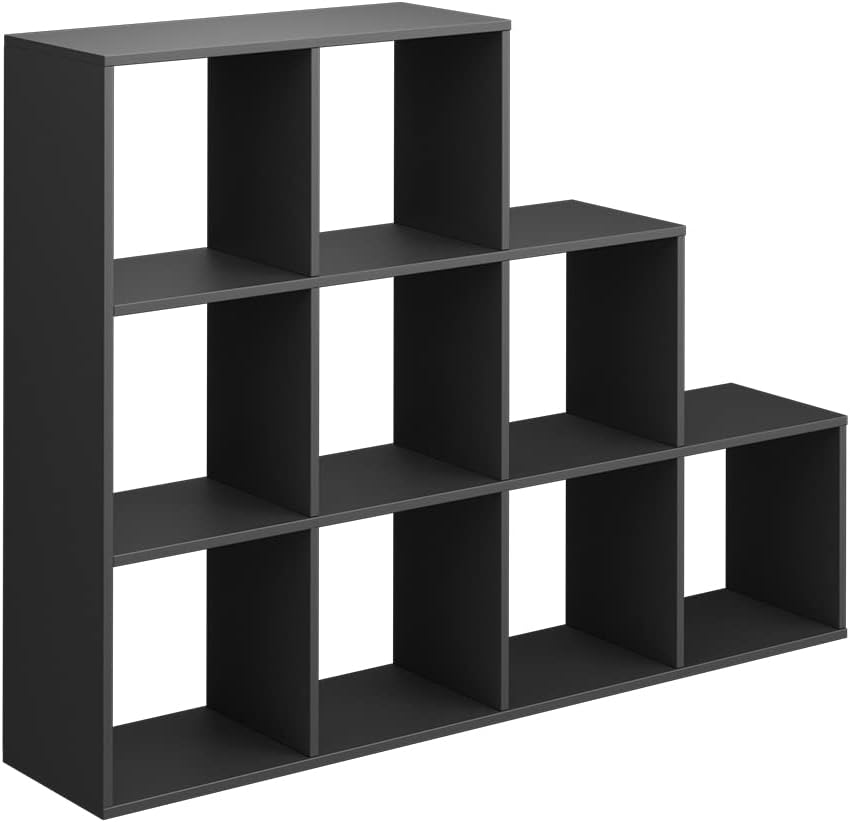 Vicco Treppenregal, stehendes Bücherregal, Anthrazit, 142.2 x 107.8 cm