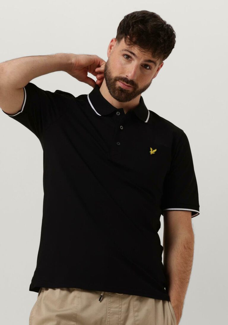LYLE & SCOTT zwarte lyle & scott polo tipped polo shirt