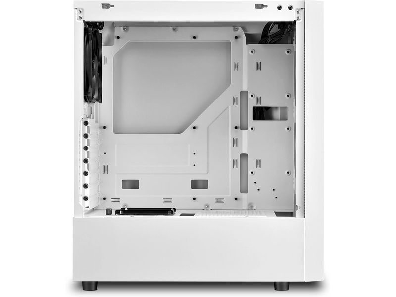 Sharkoon PC-Gehäuse RGB Slider Weiss Stylischer Gaming-Mid-Tower mit Sichtfenster und RGB-LED-Streifen