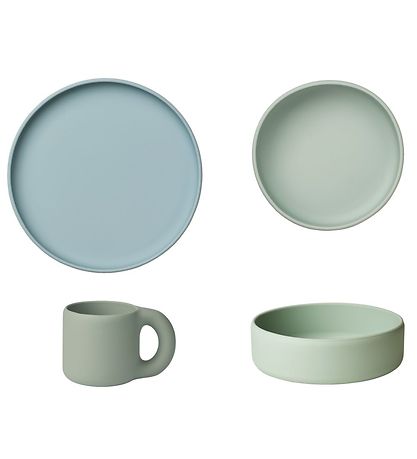 Liewood Geschirr-Set - Silikon - 3 Teile - Andie - Green Multi M