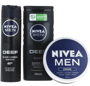 Nivea Men Deep Geschenkset - Showergel & Anti-Transpirant Spray & Crème 1ST