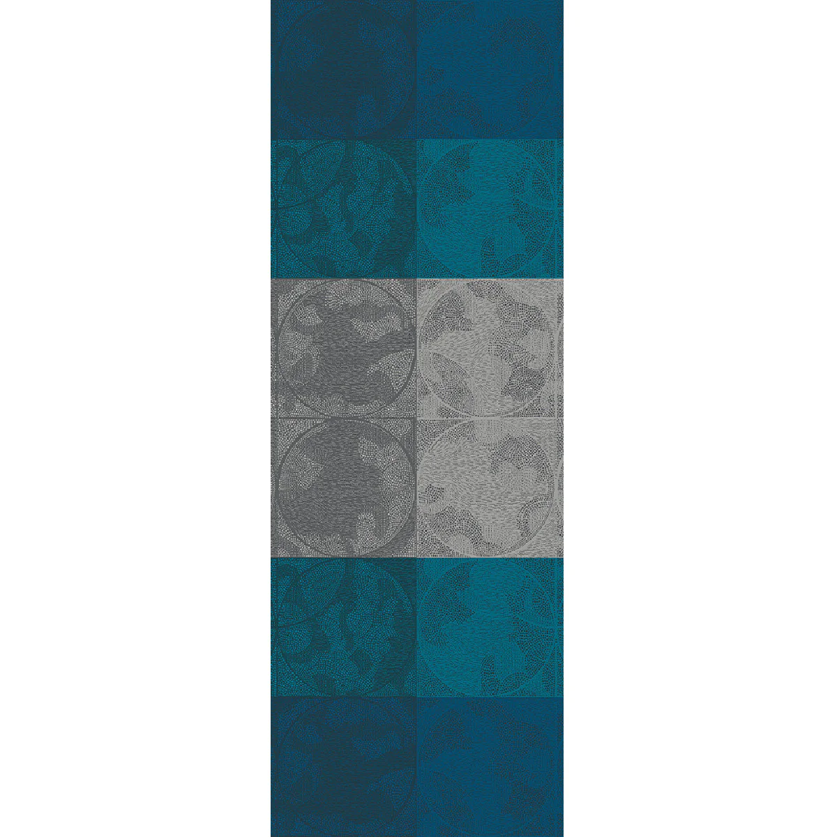 Chemin de table pur coton bleu 155X55 Garnier Thiebaut