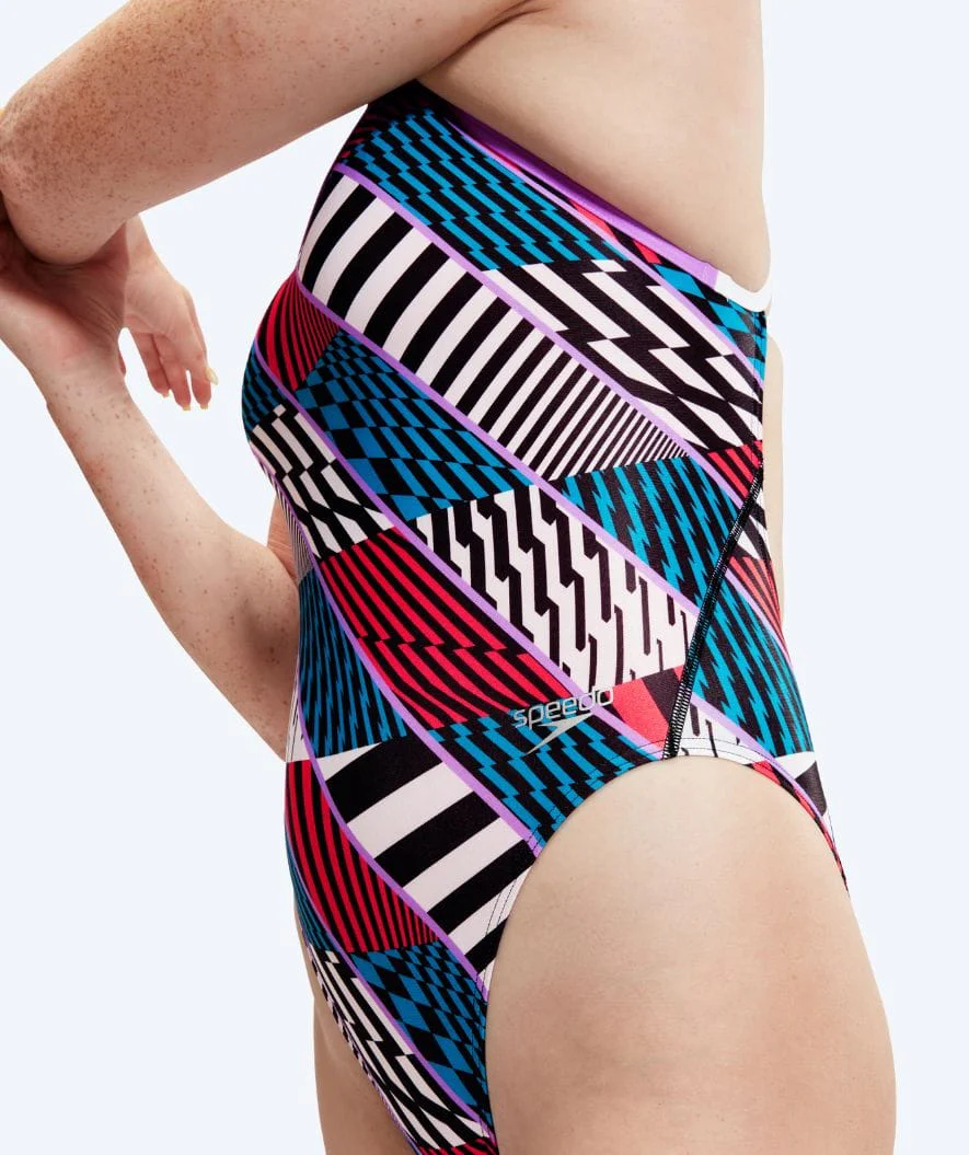 Speedo badedragt til damer - Allover Digital Starback - Rød/blå