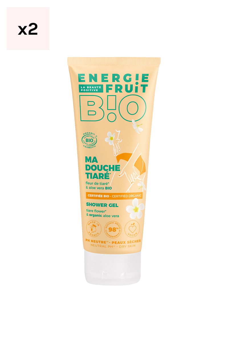 Gels douche bio - Fleur de tiaré & aloe vera bio - 2 x 200 ml