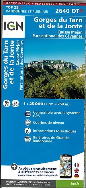 IGN - TOP25R 2640OTR GORGES DU TARN 1 25 000