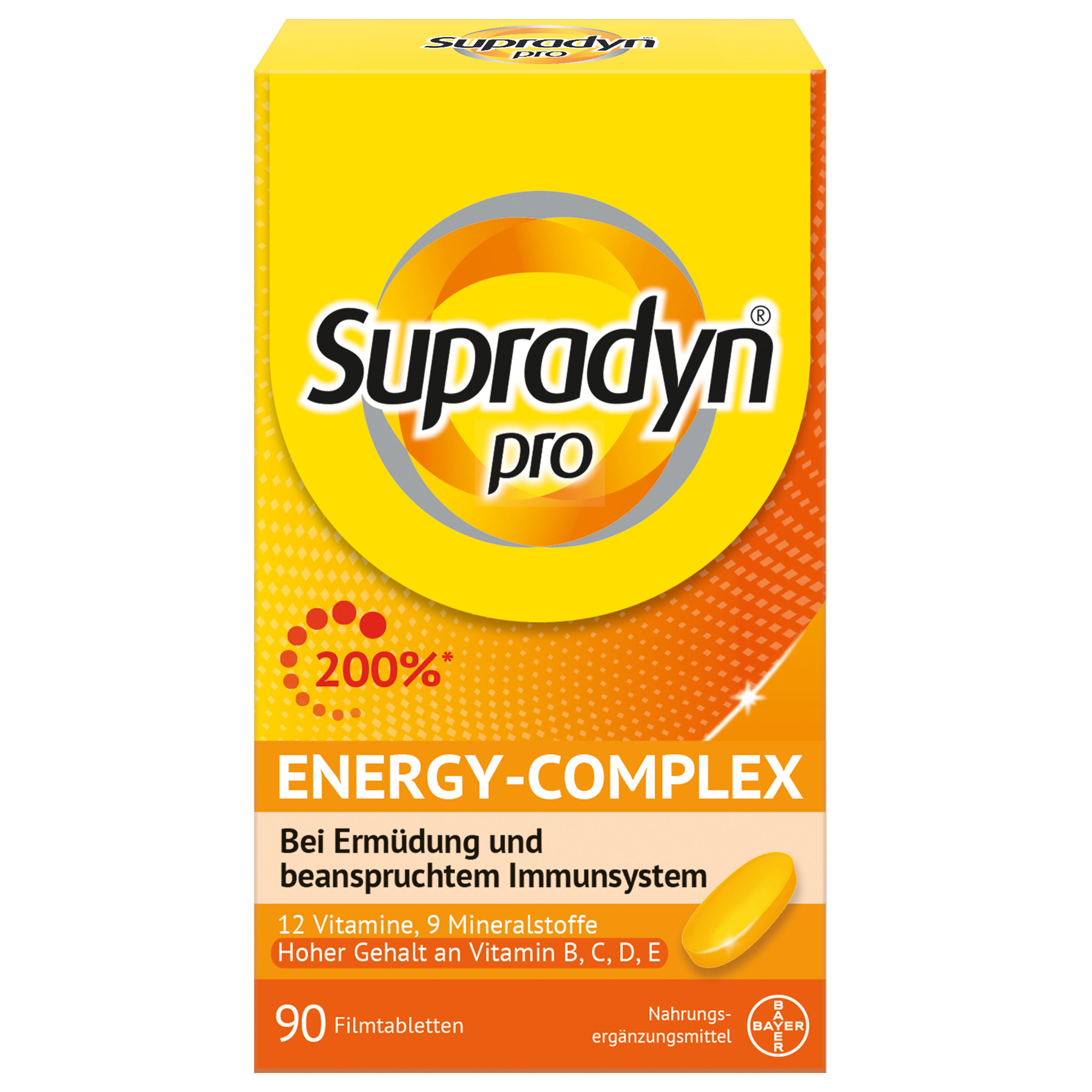 SUPRADYN pro energy-complex, 13 Vitamine, 9 Mineralstoffe. Für anspruchsvolle Zeiten<br>90 Stück, Dose, Filmtablette