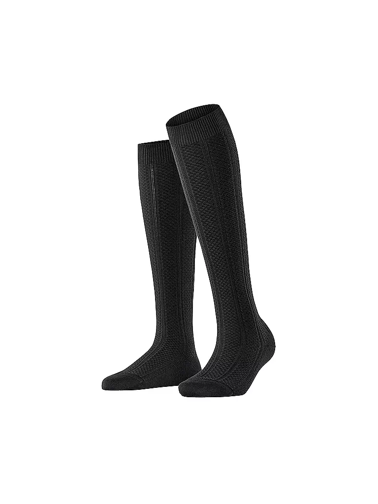 FALKE Kniestrümpfe NEEDLEPOINT black schwarz