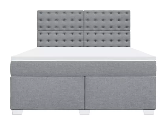 Sommier à lattes de lit avec matelas Gris clair 180x200cm Tissu