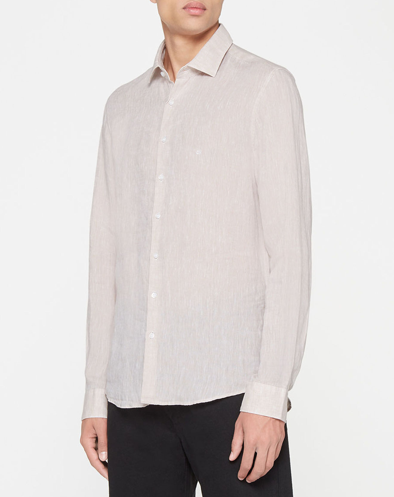 Calvin Klein Chemise slim 100% Lin beige