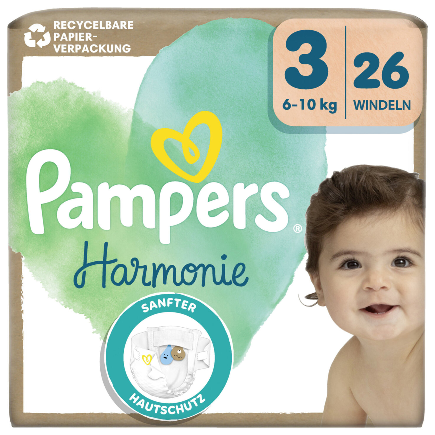 Pampers Harmonie Grösse 3 Midi 6-10kg 26 Stück