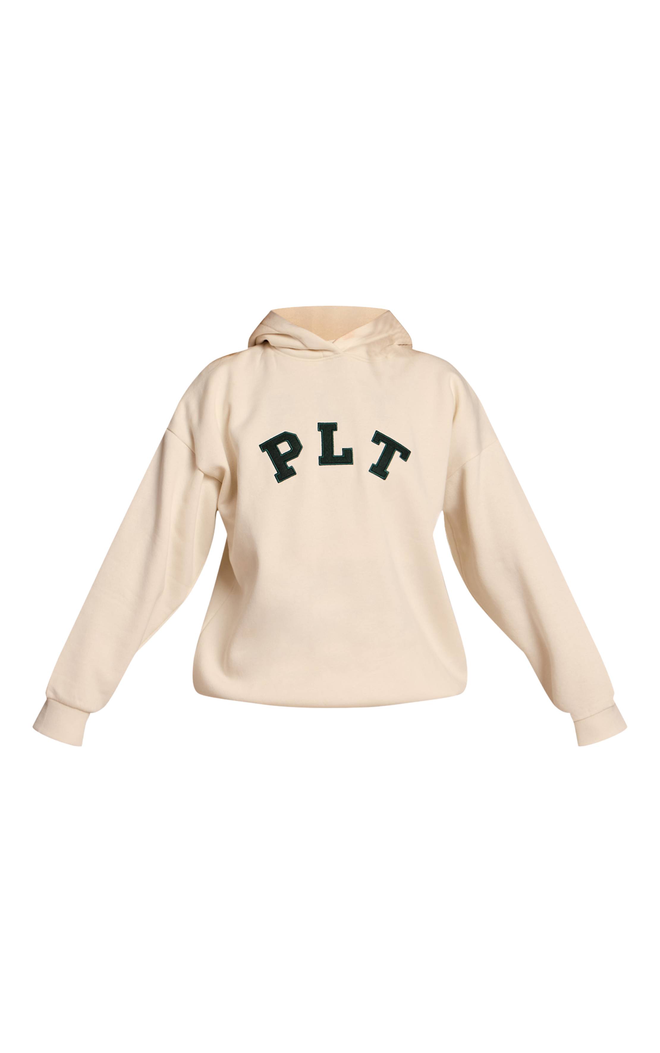 Cream Floral Sweat À Casynthétiqueche Oversize Avec Logo Plt