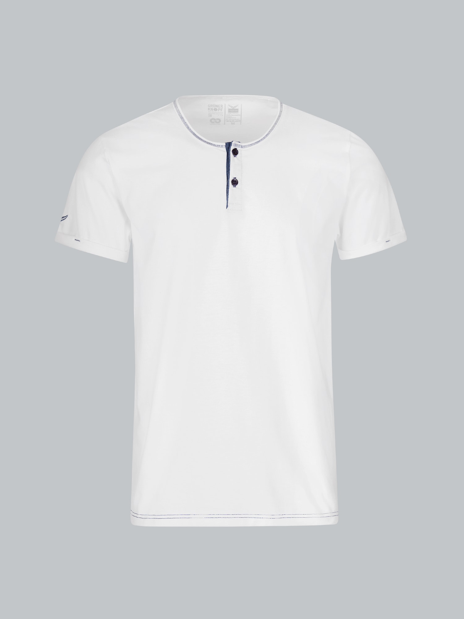 T-Shirt Knopfleiste aus Biobaumwolle Weiss-C2C