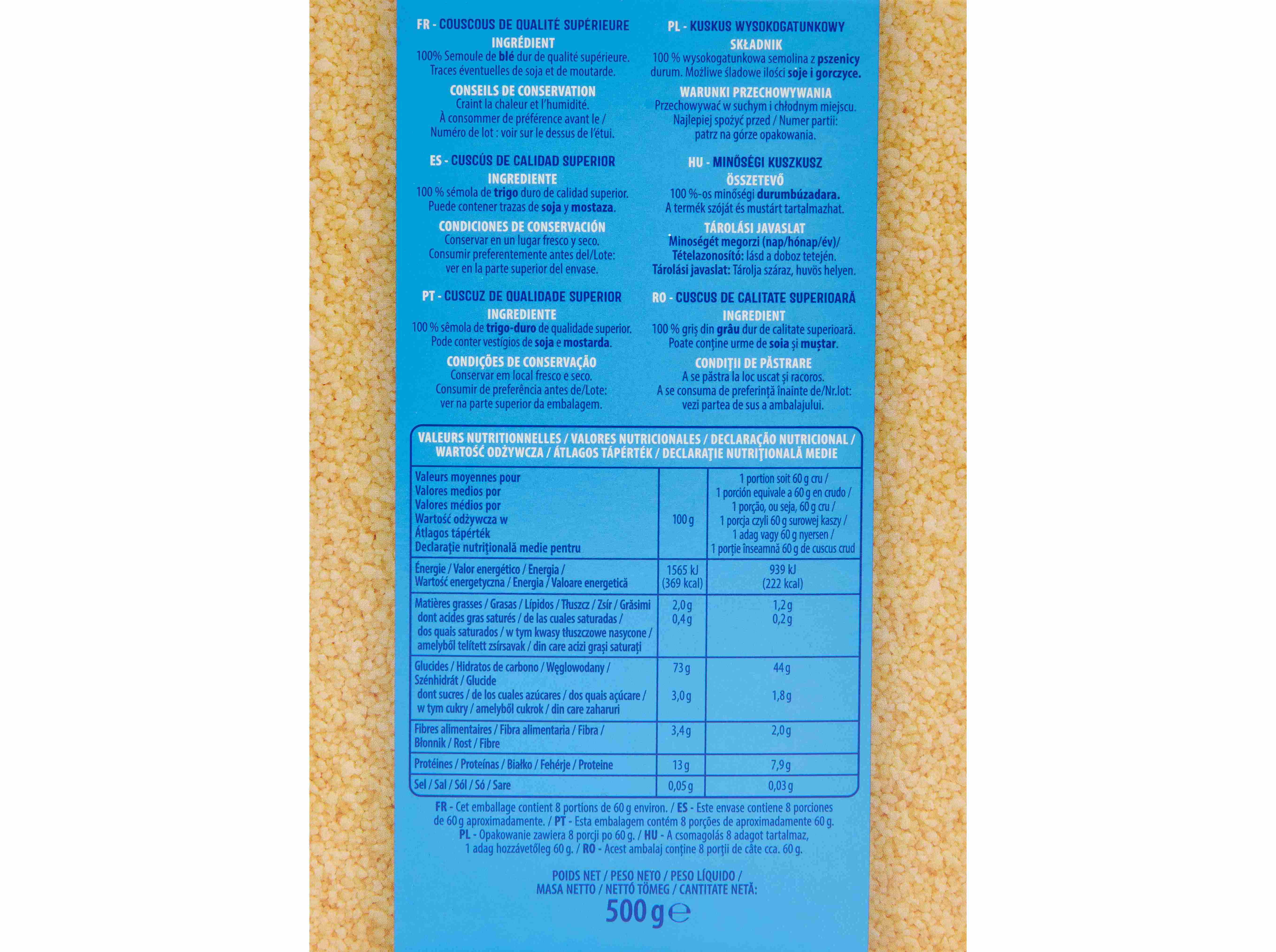 COUSCOUS AUCHAN GRÃOS FINOS 500G
