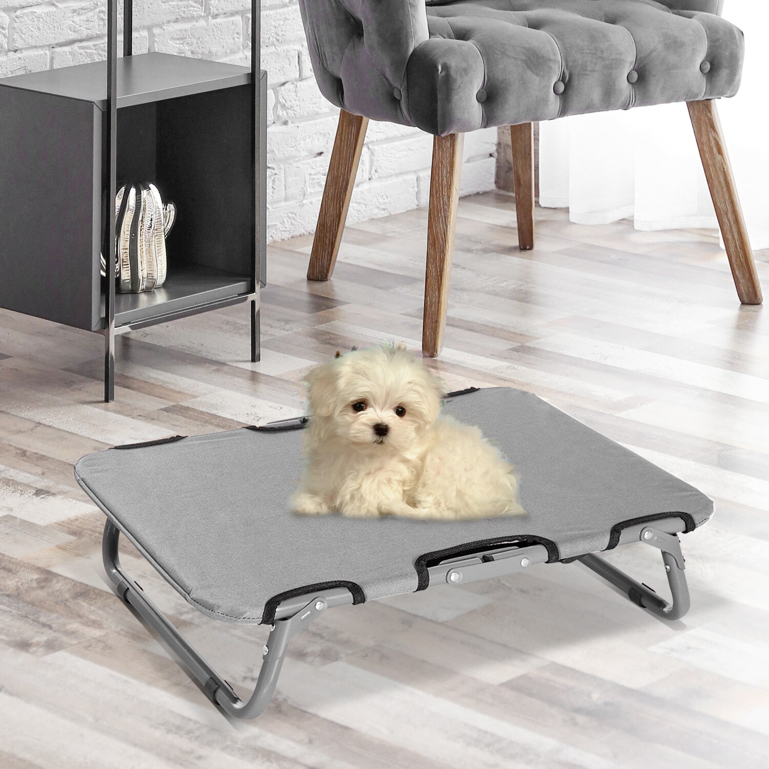 PawHut Hundebett faltbar grau 59 x 46 x 15 cm (LxBxH)