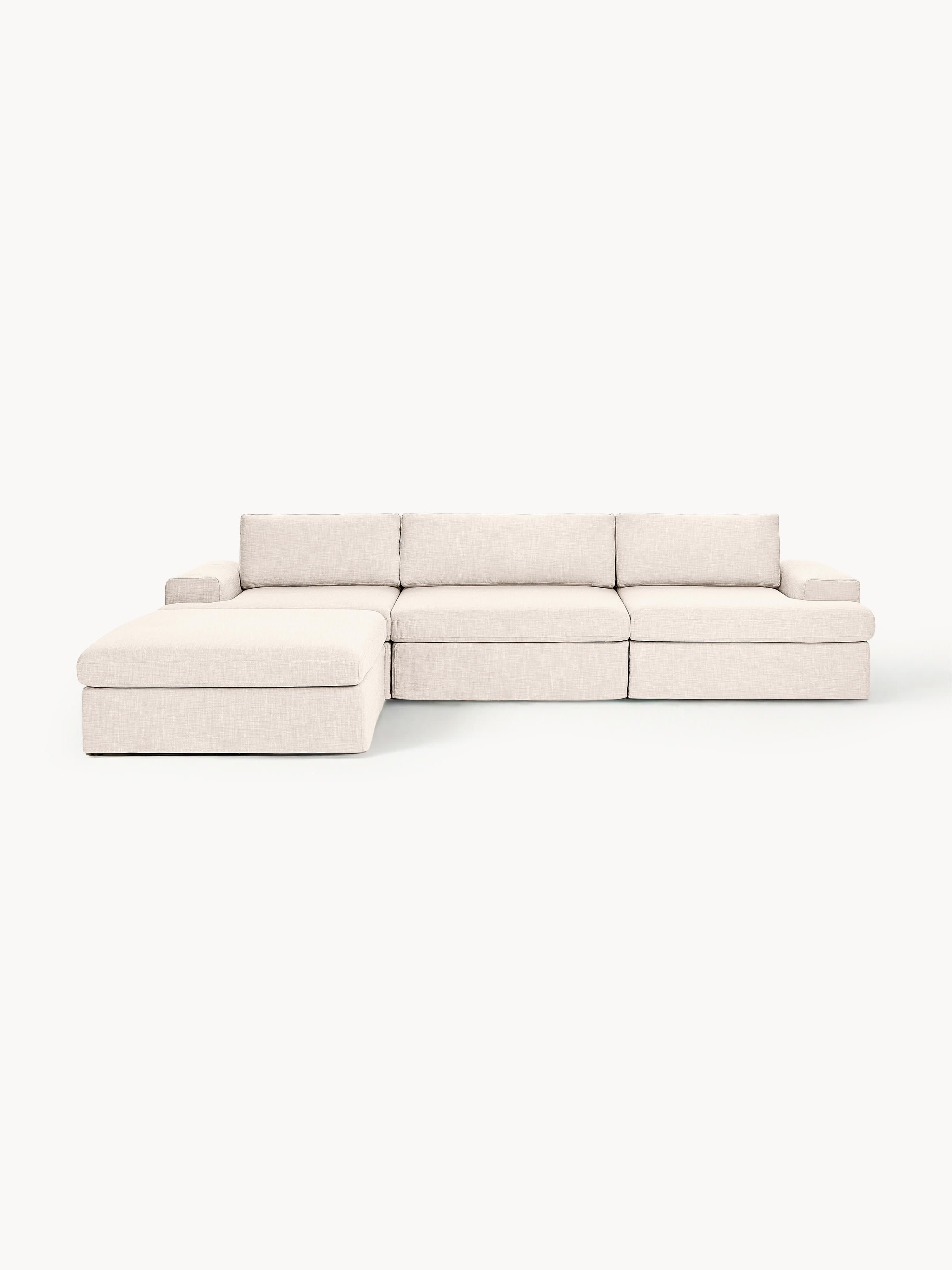 Modulaire bank Russell (4-zits) met poef (links/rechts)