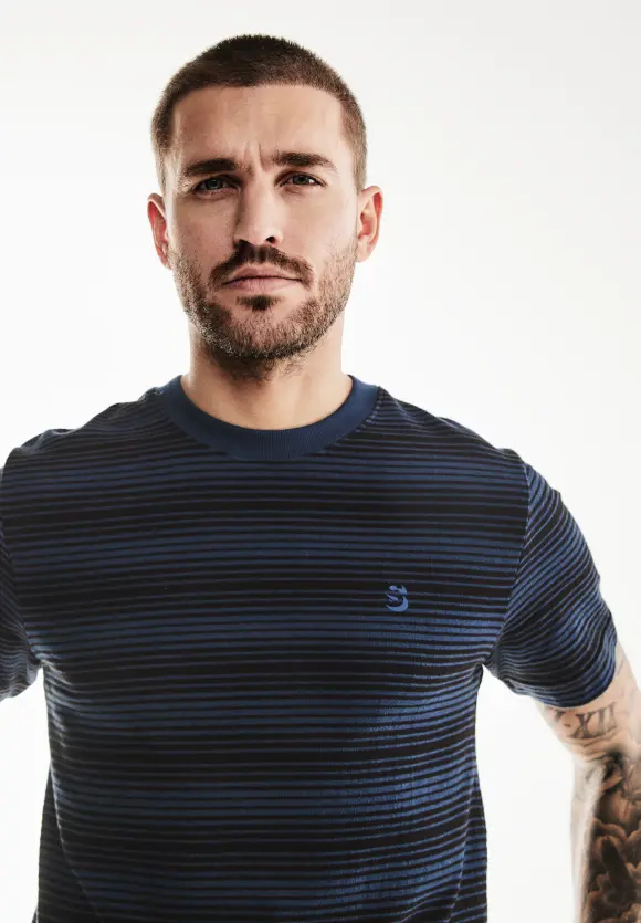 Shirt mit Streifen Optik - dark dust blue