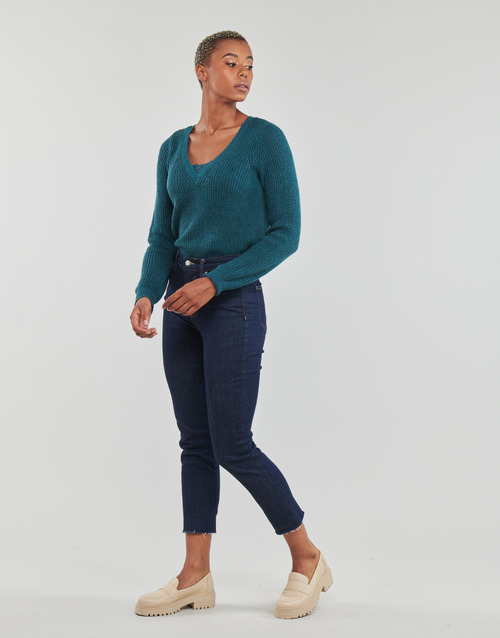 Vila - VIDEBRA REV L/S V-NECK KNIT TOP - Bleu
