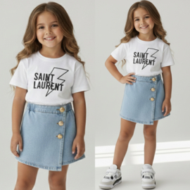 Playproof denim skort - blauw