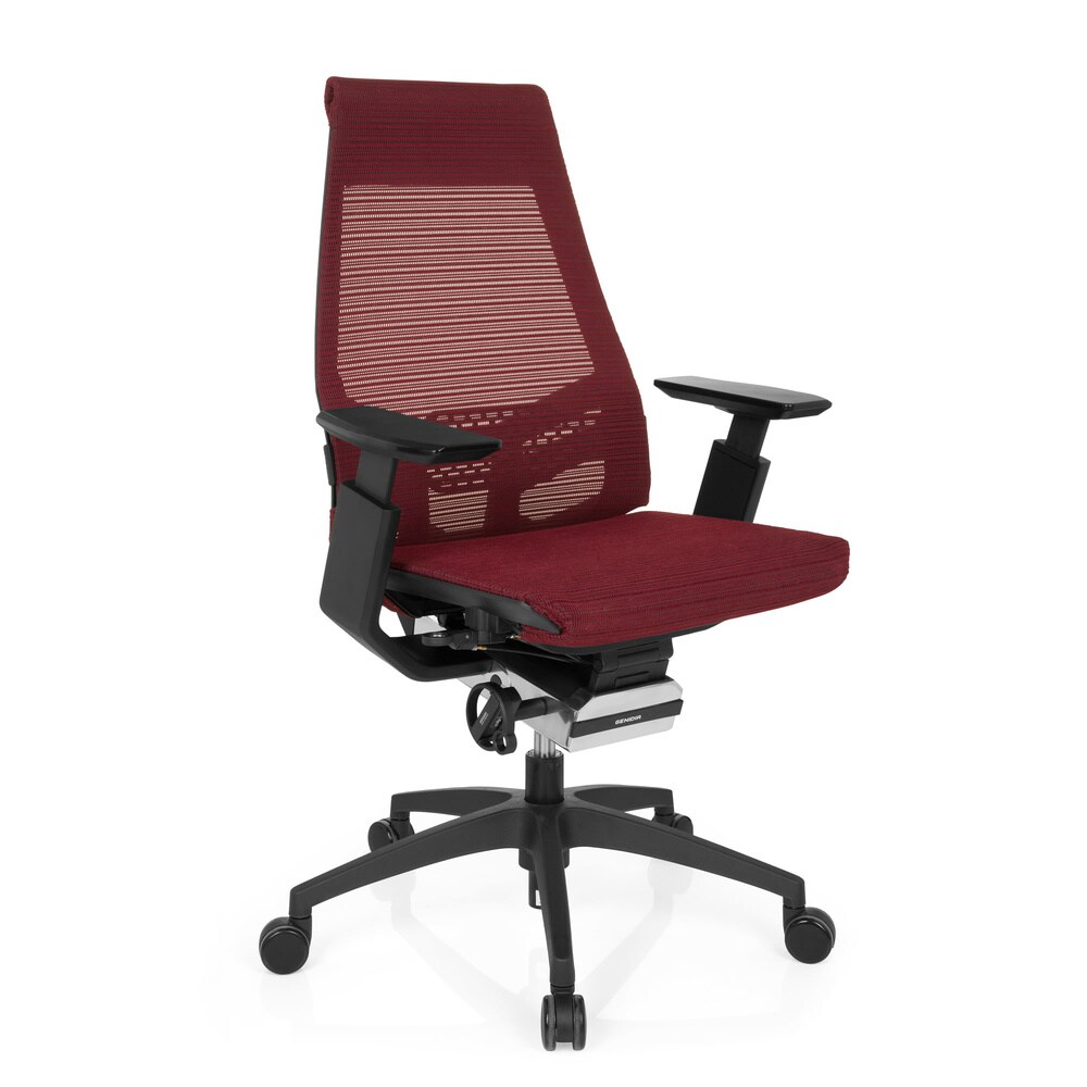 Profi Bürostuhl GENIDIA SMART BLACK Netzstoff mit Armlehnen hjh OFFICE