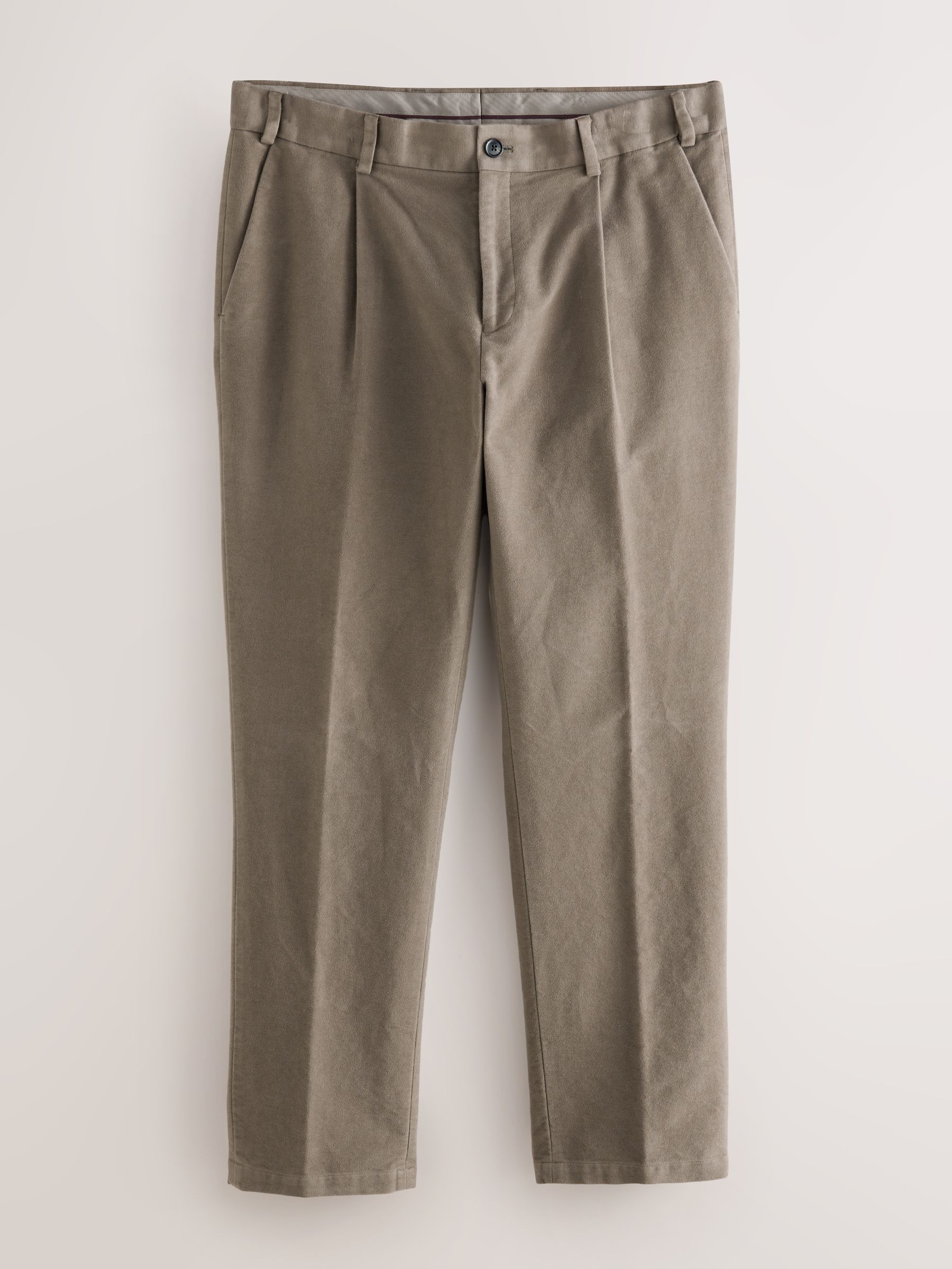 Paddenstoelbruin - Regular Fit Smart Signature Emmetex Moleskin Italian Fabric Chino Trousers