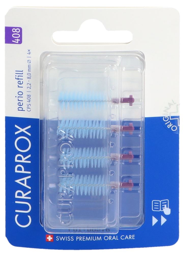CURAPROX CPS 408 Perio refill 4x dunkel violett Blist 1 Stk