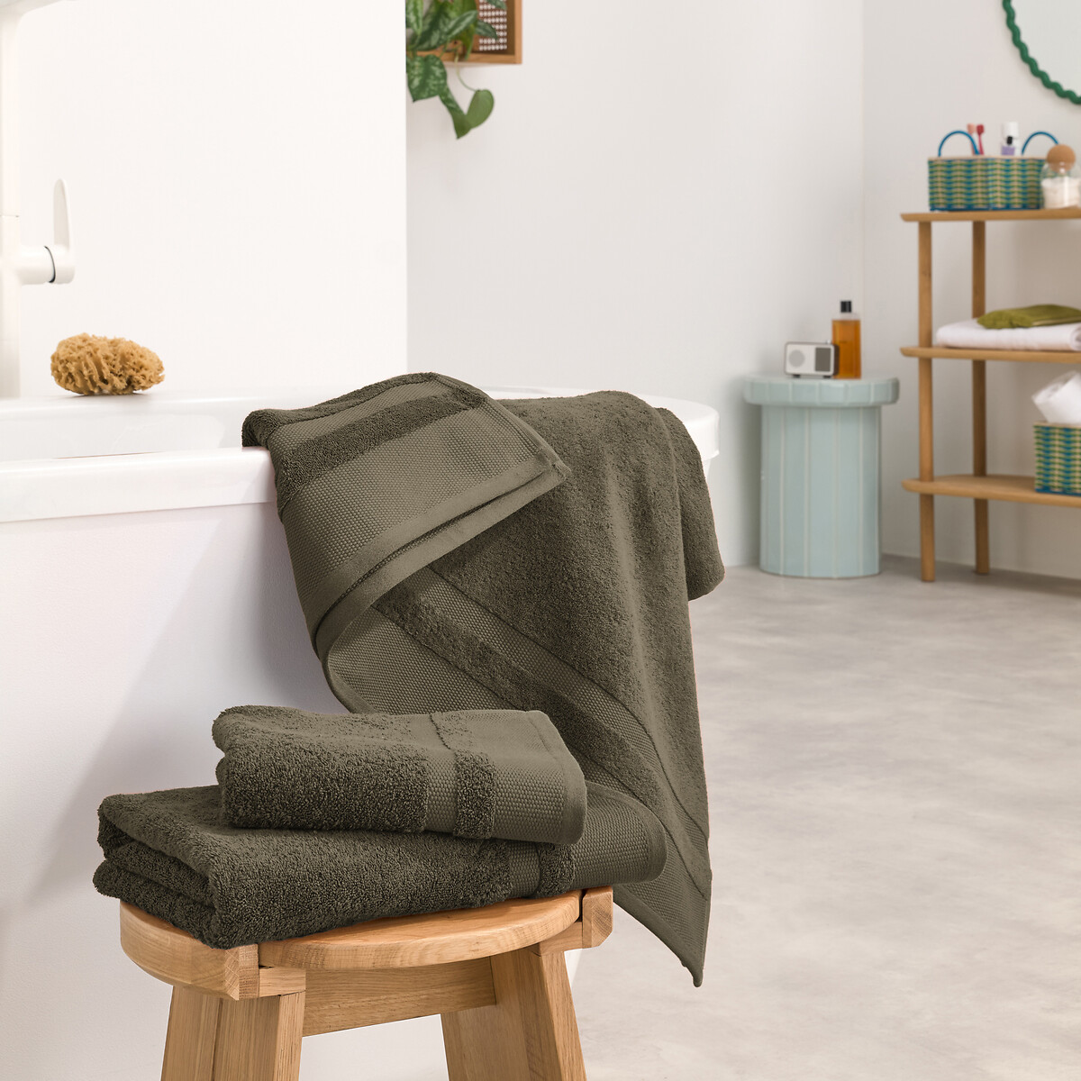 LA REDOUTE INTERIEURS<br>Toalha de banho maxi em algodão penteado 600g/m2, Kheops