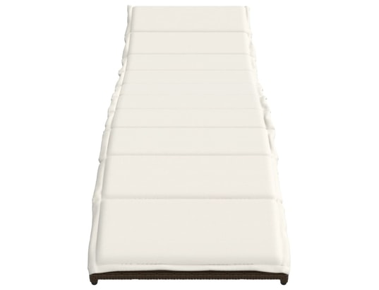 VIDAXL - Bain de soleil Chaise longue avec coussin marron 55x199x50 cm résine tress...