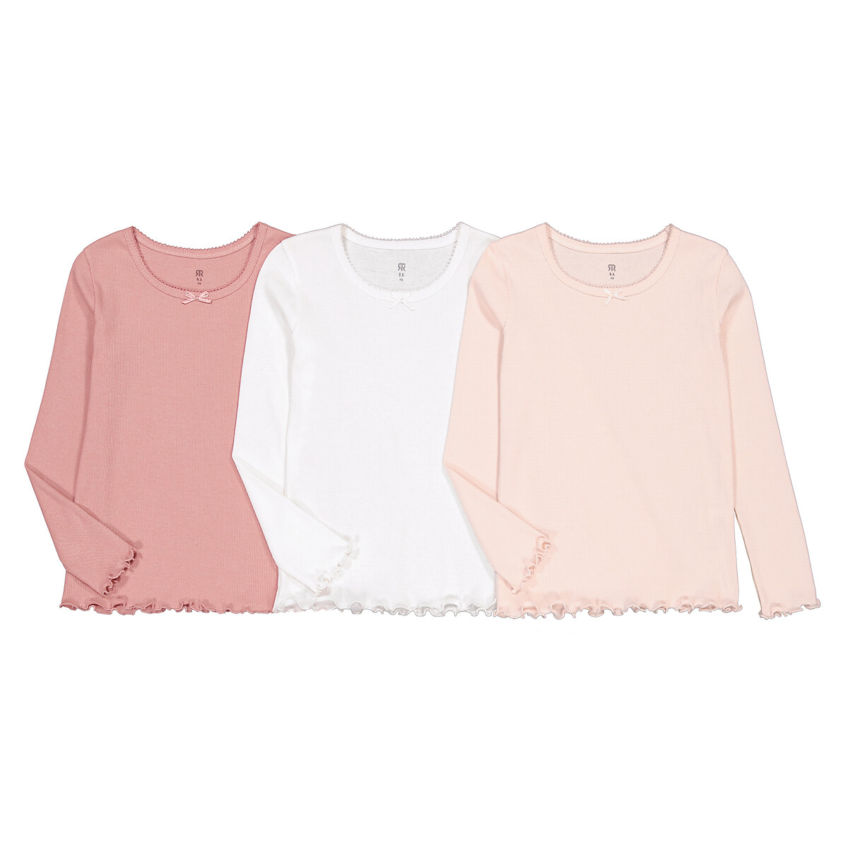 COLEÇÃO LA REDOUTE<br>Conjunto de 3 camisetas de algodão